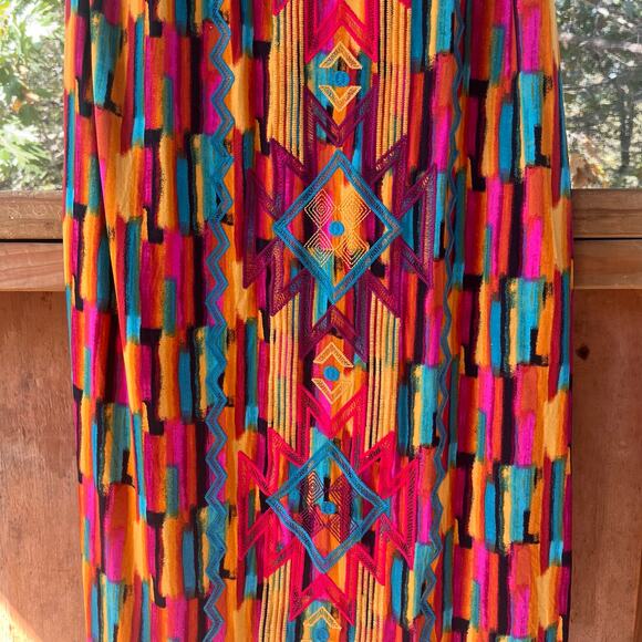 Savanna Jane Women's Colorful Embroidered Midi Shirt Dress Size M - Picture 5 of 12